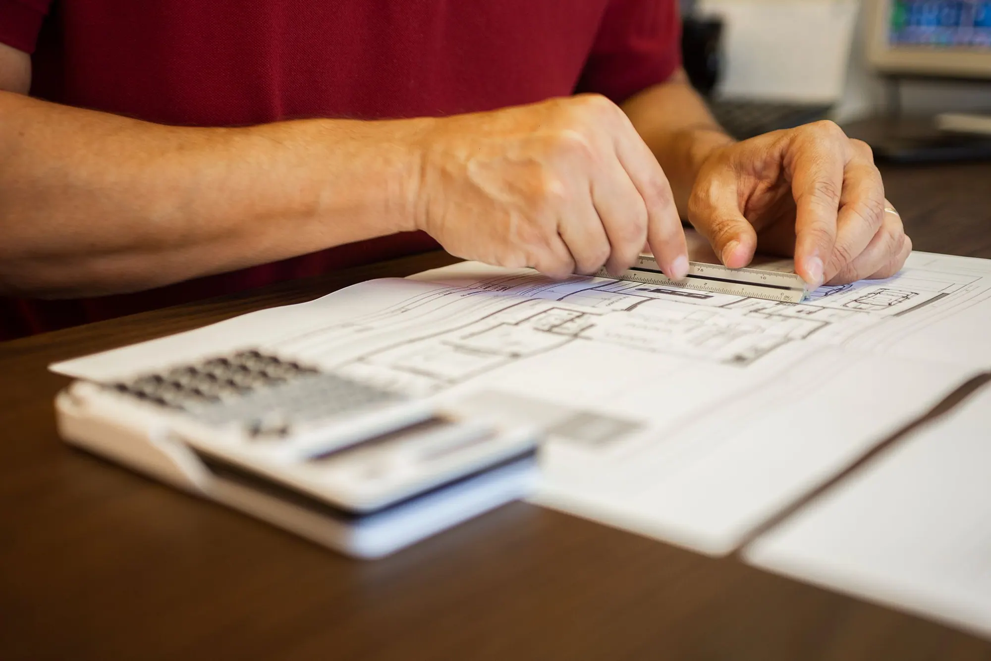 Bid documents and forms on a desk